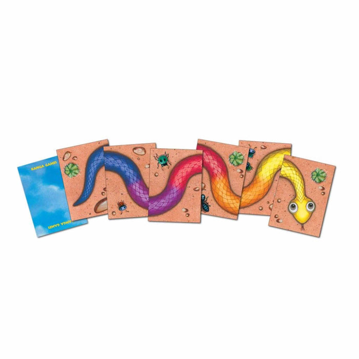 Set of colorful snake cards on a white background