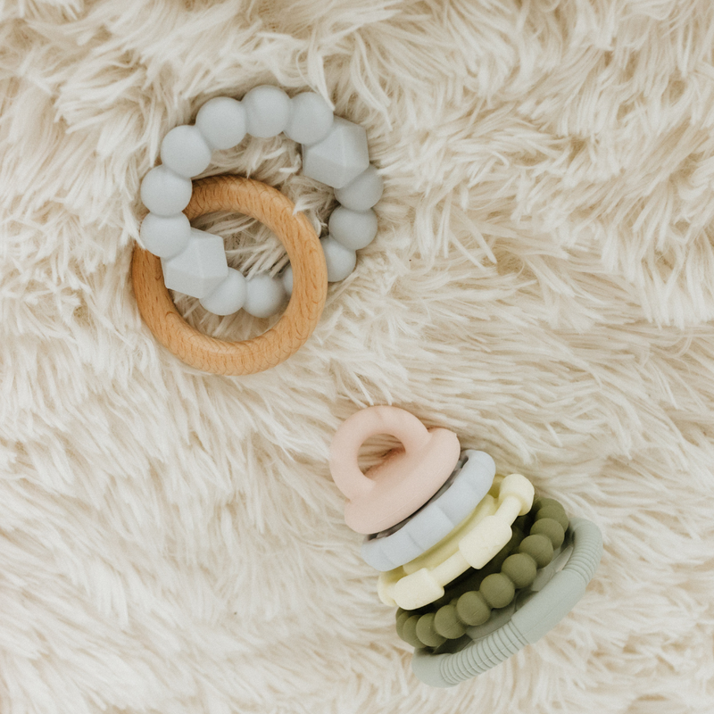 Moon Teething Toy Soft Blue