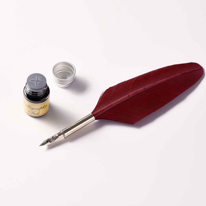 Small Feather Pen Burgundy (Bordeaux)