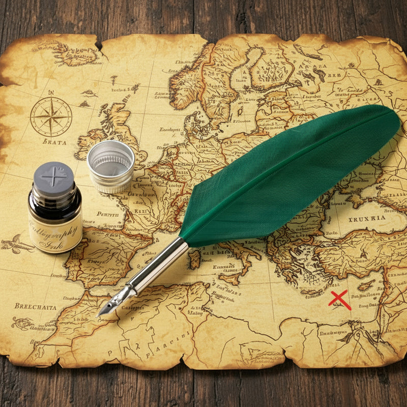 Small Feather Pen Green