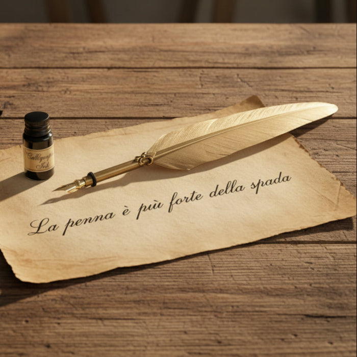 Large Feather Quill Gold