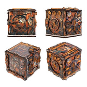 Ugears Iqube Dark logic game  Four ornate, steampunk-style boxes on a white background
