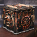 Ugears Iqube Dark logic game  Wooden puzzle box with intricate mechanical design on a dark background