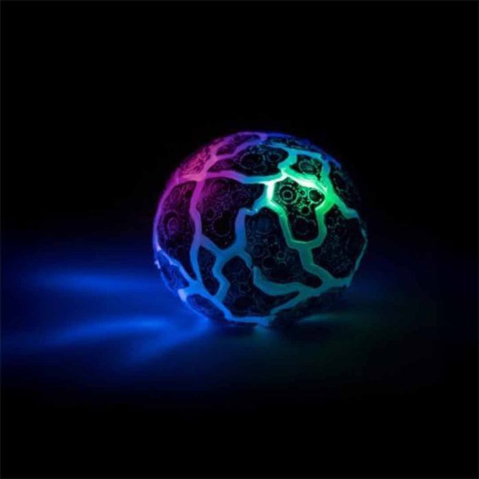 Glowing multicolored ball on a dark background