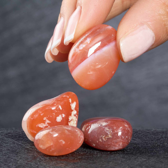 Tumbled Grey Agate Stones