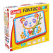 Quercetti Fantacolor tab toy packaging with colorful letters and numbers on a white background