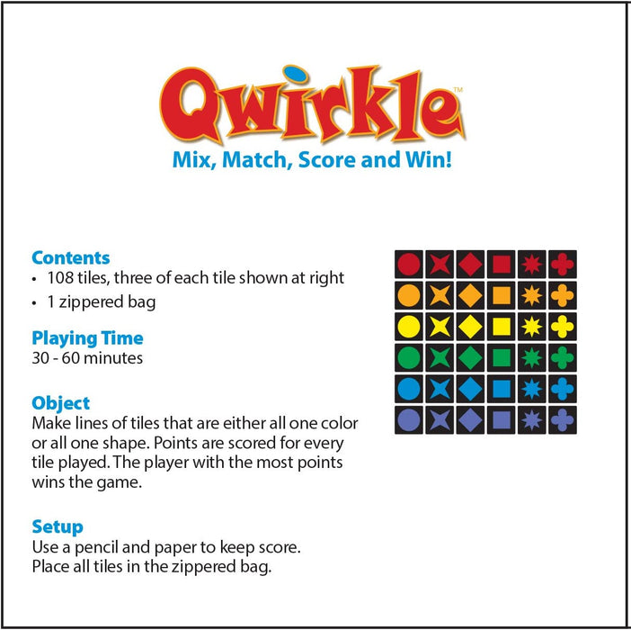 qwirkle tile game contents 