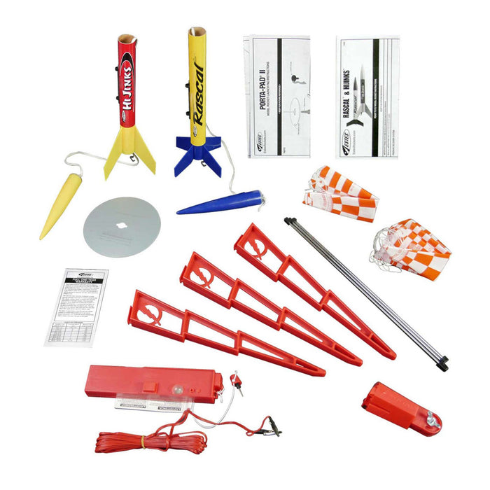 Collection of fishing tackle items including lures, hooks, and other equipment on a white background