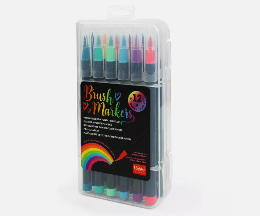 Set of 12 Brush Markers Bright