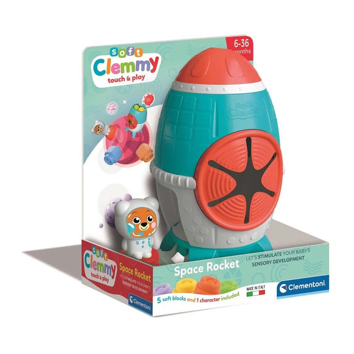 Clemmy Space Rocket toy packaging with colorful design on a white background