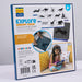 The retail packaging box for 'Explore Sensory Cards' by Mindful Motions and SparkWow, featuring a white background with blue borders, product illustrations, and a lifestyle photo of a child playing with the cards.