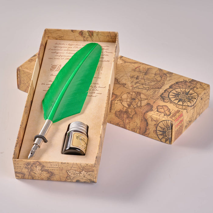 Small Feather Pen Green