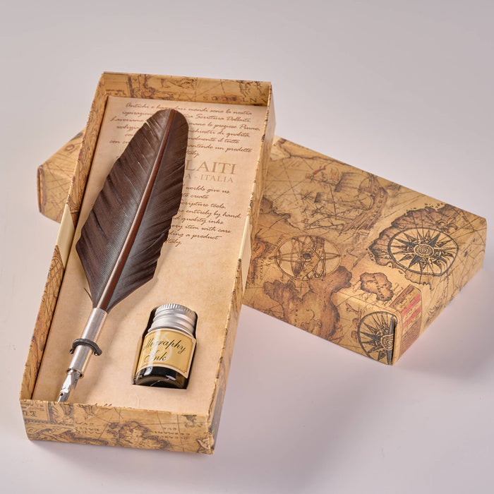 Sml Feather Pen and Ink Black