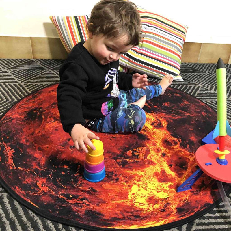 Round Sun Rug 1 Meter Lifestyle Image
