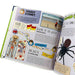 Open book with educational content on a beach theme, including illustrations and text.