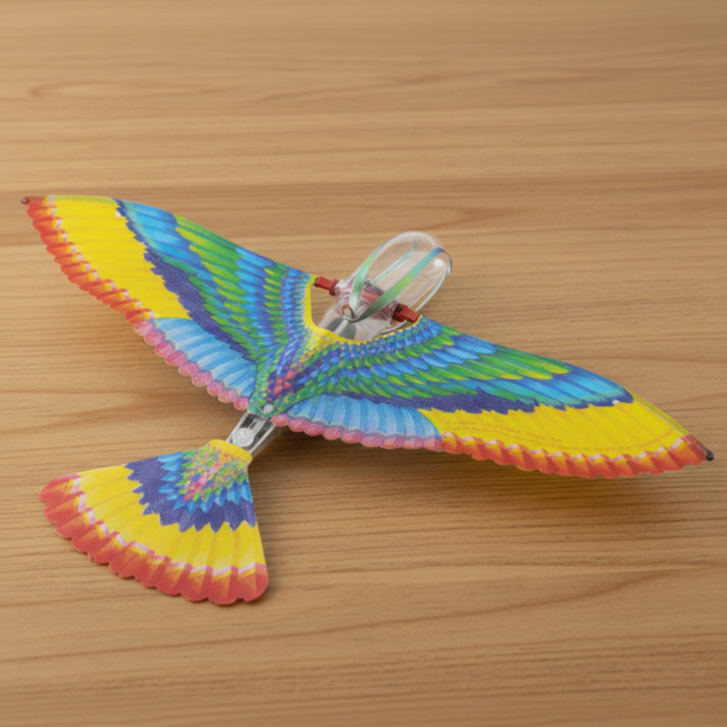 Colorful butterfly-shaped kite on a white background