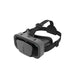 Black VR headset with head straps on a white background