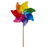 Colorful pinwheel toy on a white background