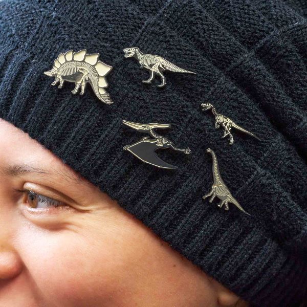 velociraptor glowing dinosaur skeleton pin assorted 1