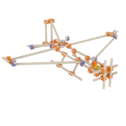 Simple mechanical model with a lever and pulley system on a white background from beaver