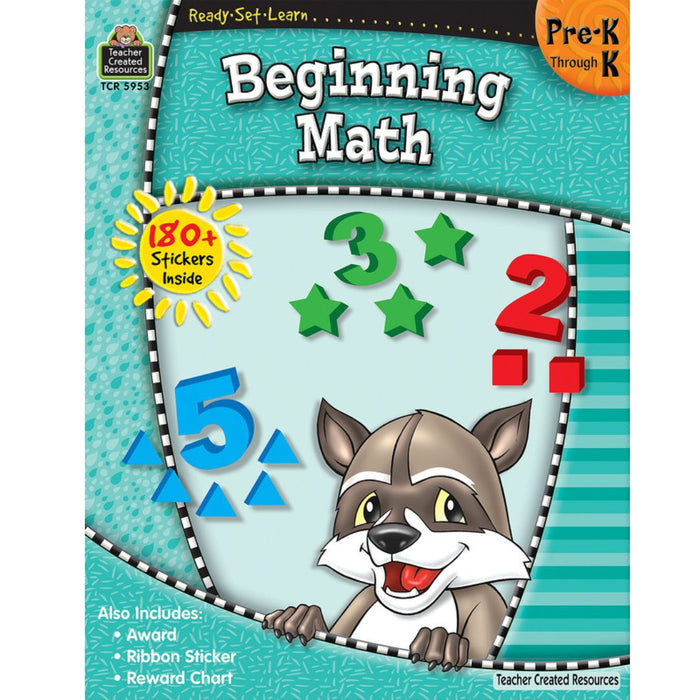 Beginning Math Ready Set Learn Book Grade PreK-K