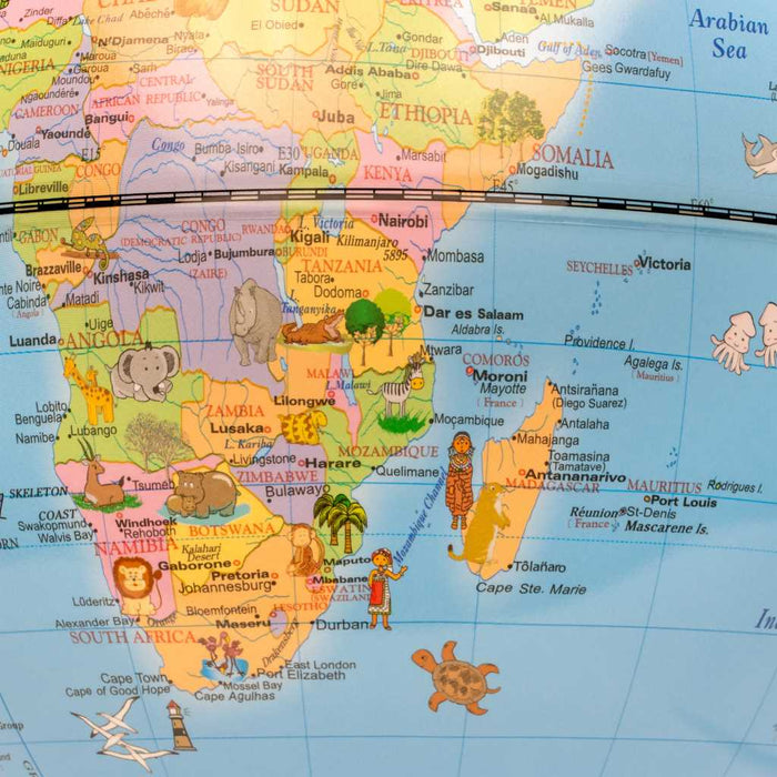 25cm Political Map Animal World Globe Africa