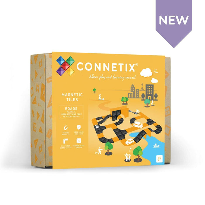 Connetix Magnetic Tiles 16pc Ramps & Intersections Pack