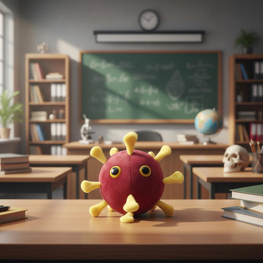 corona virus educational toy from Professor Plums on a class room