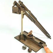 Leonardo da Vinci Trebuchet Wooden trebuchet model on a white background