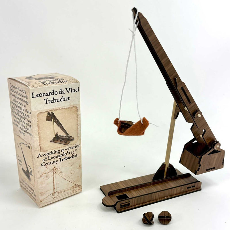 Leonardo da Vinci Trebuchet Model trebuchet with packaging on a white background