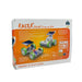 A boxed science kit labeled 'RACER Solar Science Kit' on a plain white background. The package is mostly white and orange with printed photos of a solar-powered toy car and small product detail graphics.