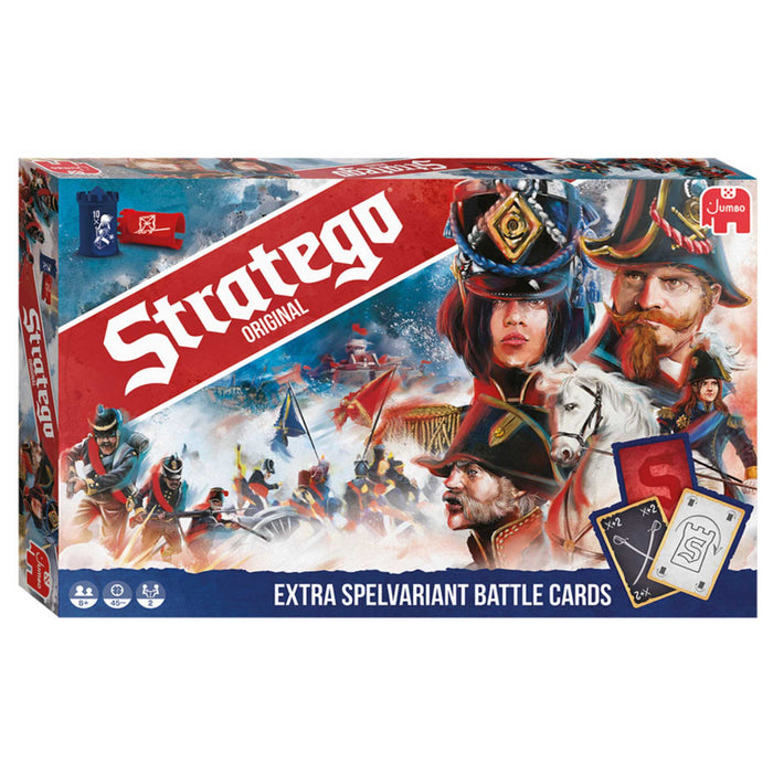 Board game box titled 'Strategy' with historical illustrations on a white   background