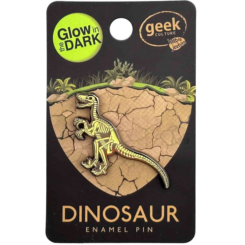 velociraptor glowing dinosaur skeleton pin 2
