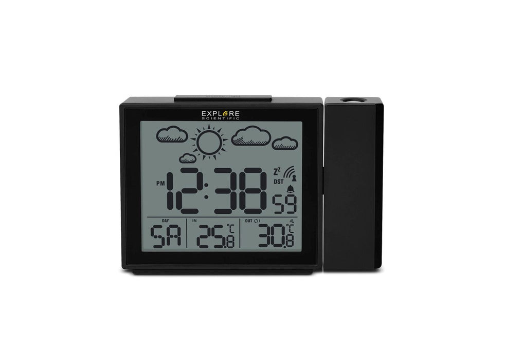 weather projection clock front view