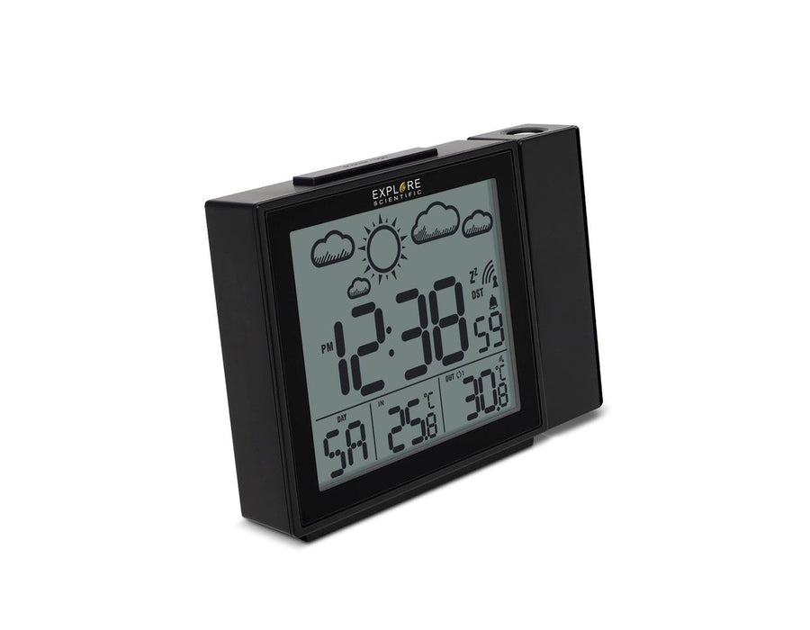 weather projection clock side view