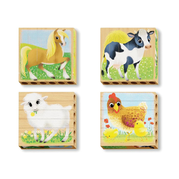wooden bar four puzzle farm animal four options