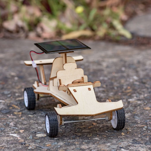 wooden solar car front view