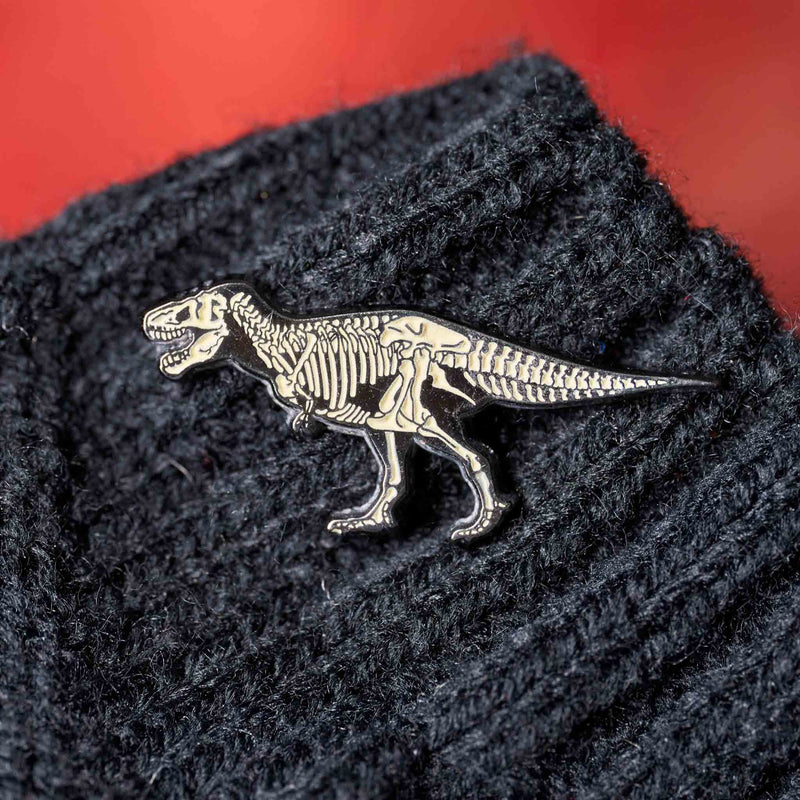 Glowing Dinosaur Skeleton Enamel Pins