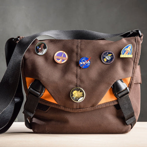 space pins on bag