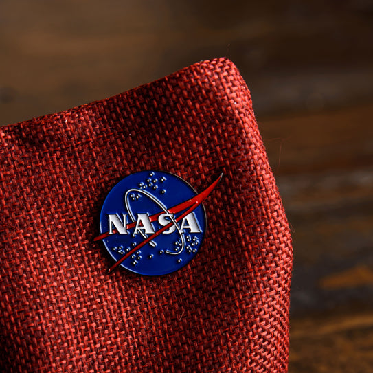nasa pin on fabric