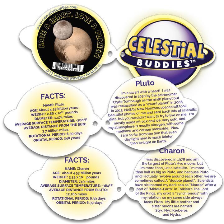 Celestial buddies plush toys facts Pluto and Charon