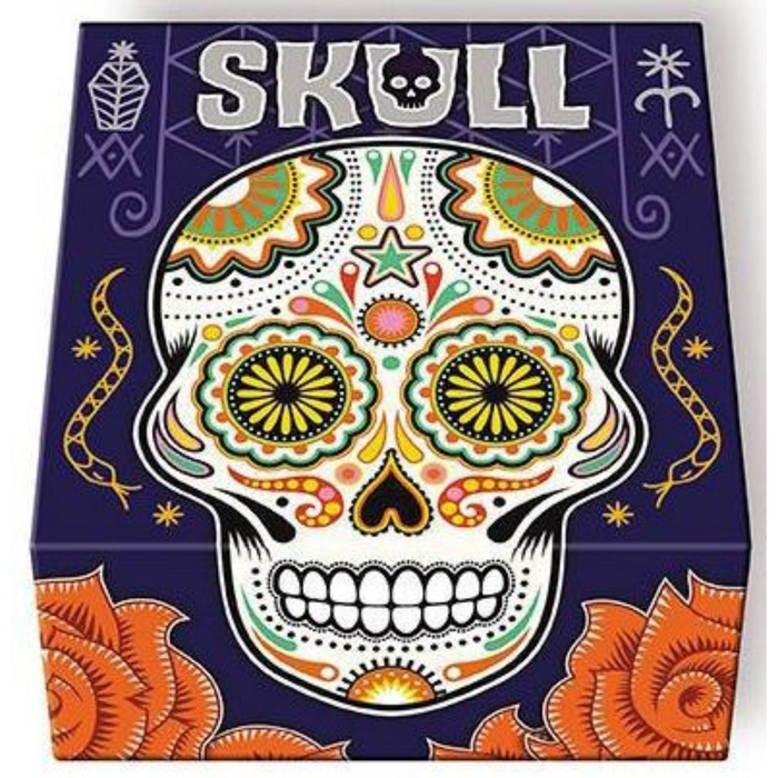 skull bluffing card game front packaging 