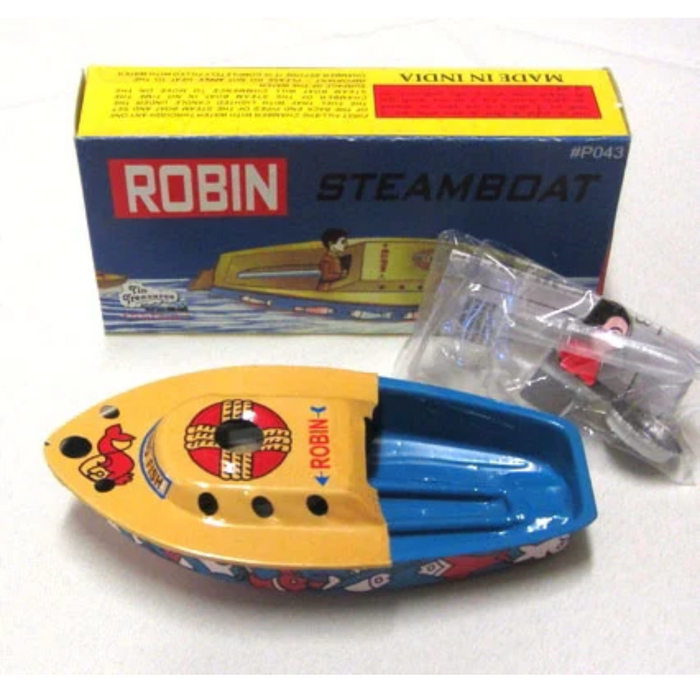 Tin Pop Pop Boat Robin Flying Fish Steamboat