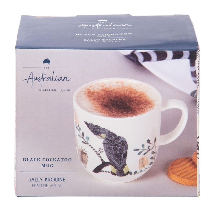 australian collection black cockatoo mug packaging