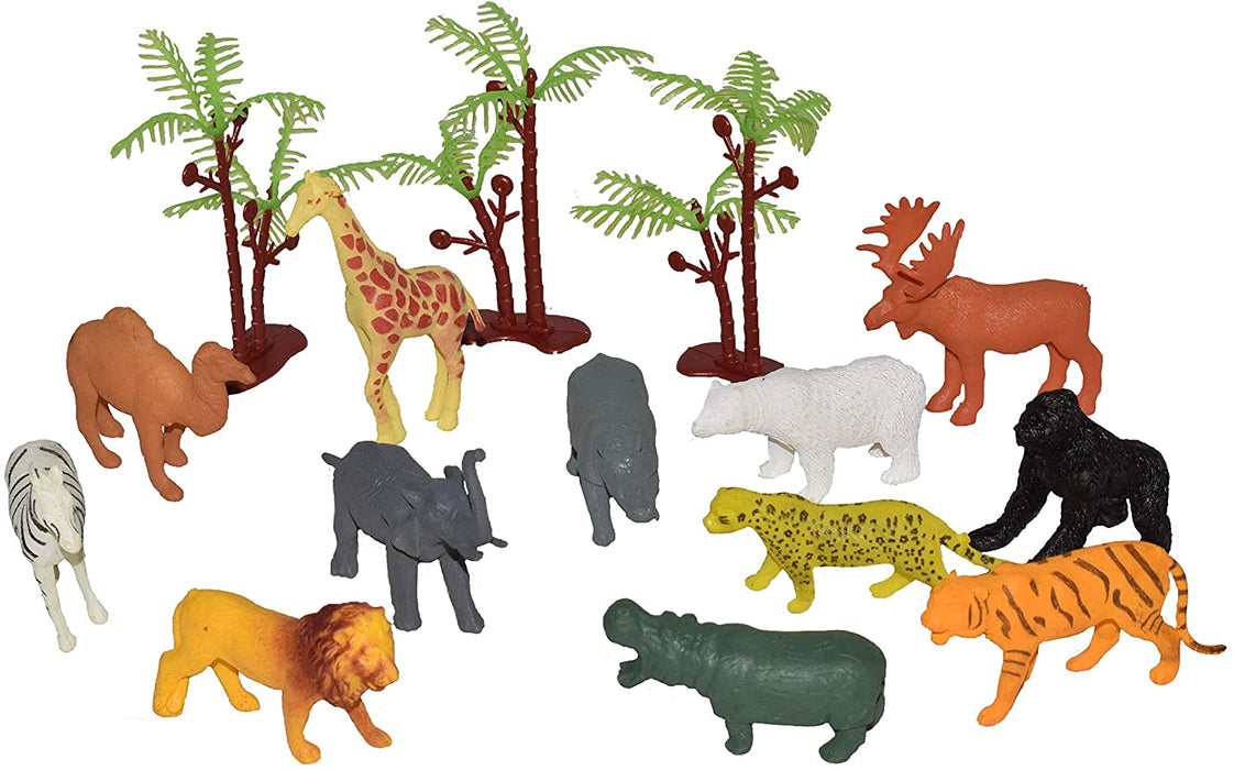 Bucket of Wild Animal Figurines