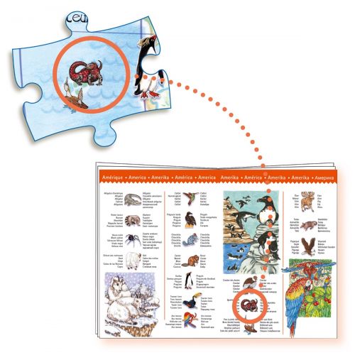 Djeco Puzzle Observation Animal of the World 100pcs