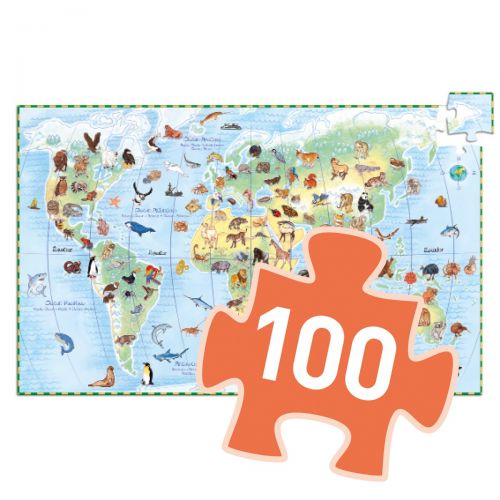 Djeco Puzzle Observation Animal of the World 100pcs